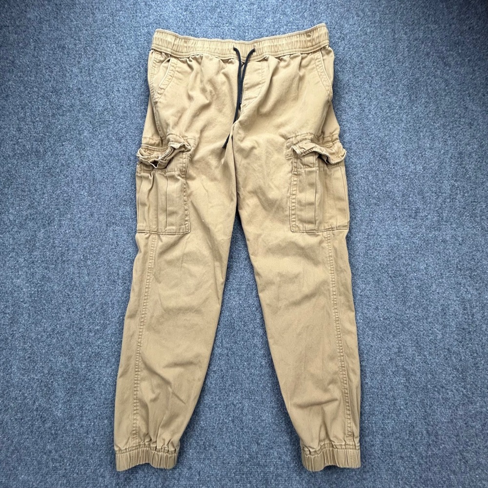 Aeropostale Cargo Joggers Mens M Khaki Tan Cotton Twill Pants Gorpcore